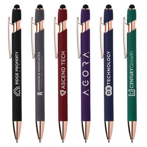 Alpha Arden Gold Soft-Touch Kugelschreiber aus Metall mit Stylus