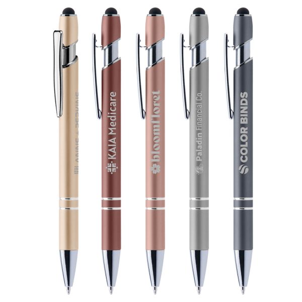 Alpha Mineral Soft-Touch Kugelschreiber aus Metall mit Stylus