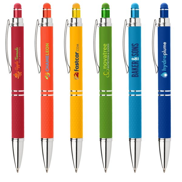 Diamond Bright Soft-Touch GEL Kugelschreiber aus Metall mit Stylus