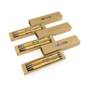 Schreibset Eco Bambus-Holz Kugelschreiber + Bleistift